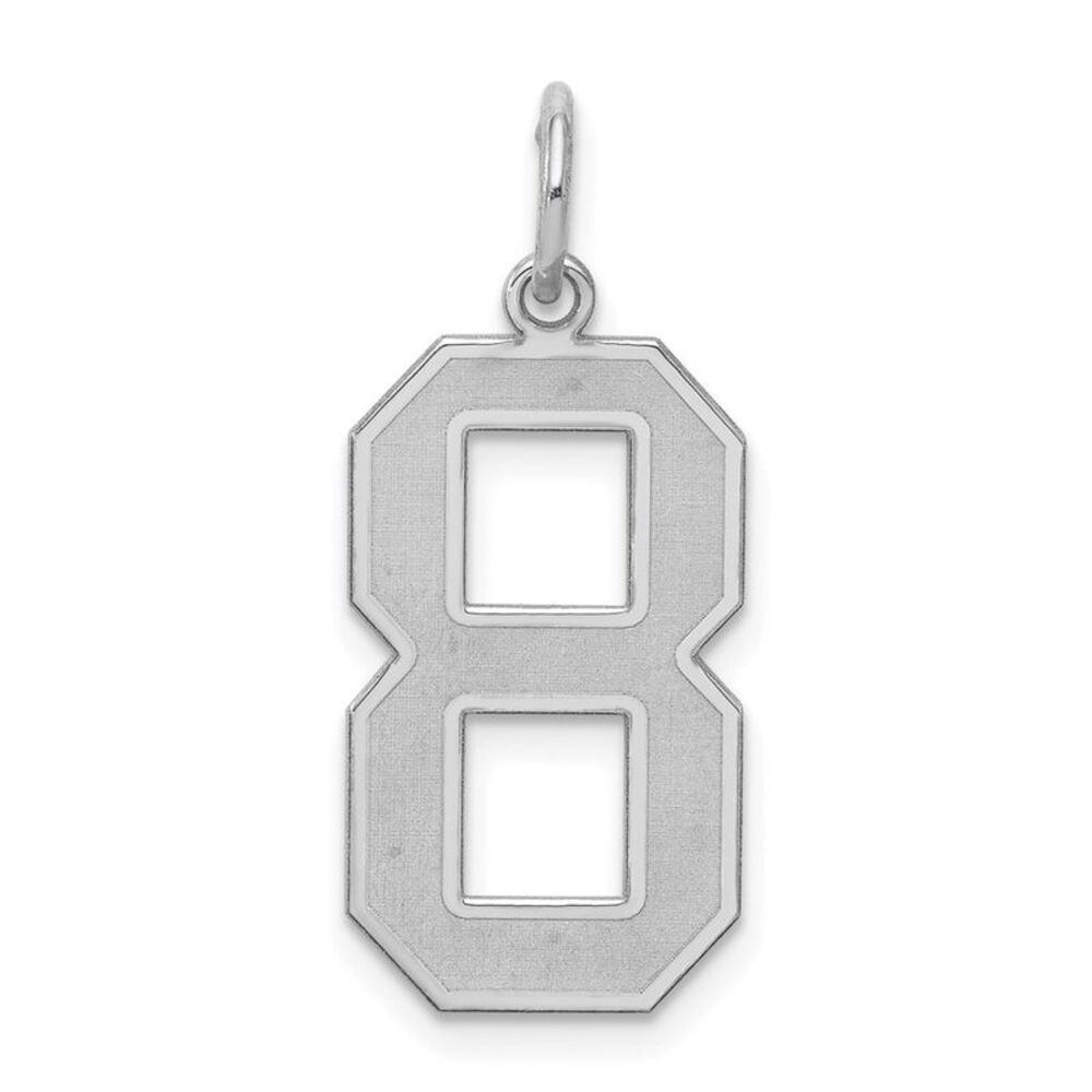 Sterling Silver, Jersey Collection, Large Number 8 Pendant
